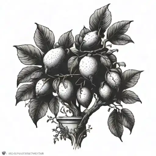 A Lemon Tree Growing In A Lush Forest