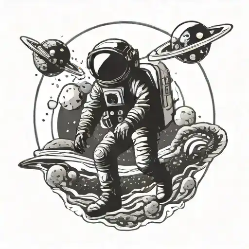 Cowboy Astronaut Silloutte
