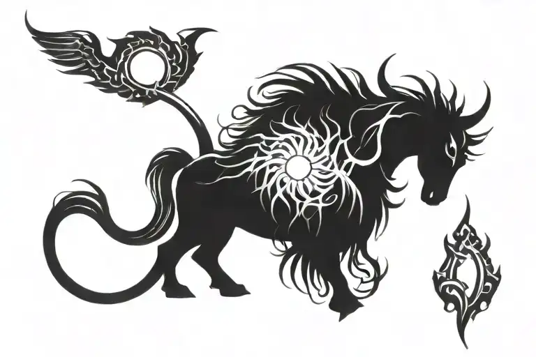 Draw Mythological Arm Design Black And White