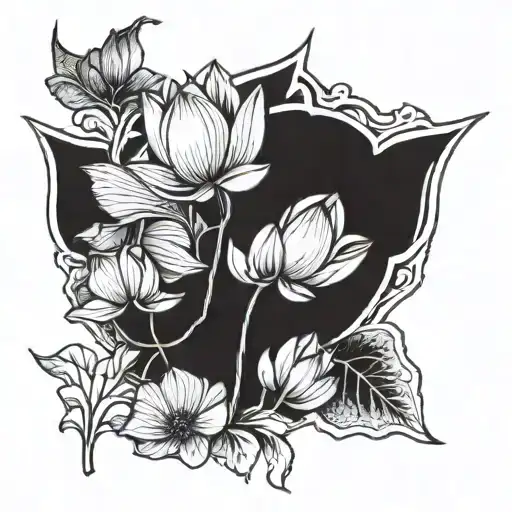Lotus Flower With Ginkgo Leaves