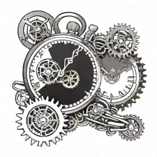 Pocket Watch Dirtbike Gears Money Rose