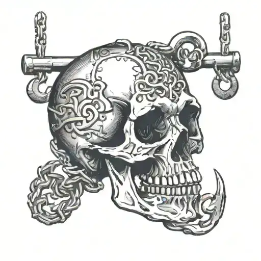 Skull And Old Fashioned Shackles