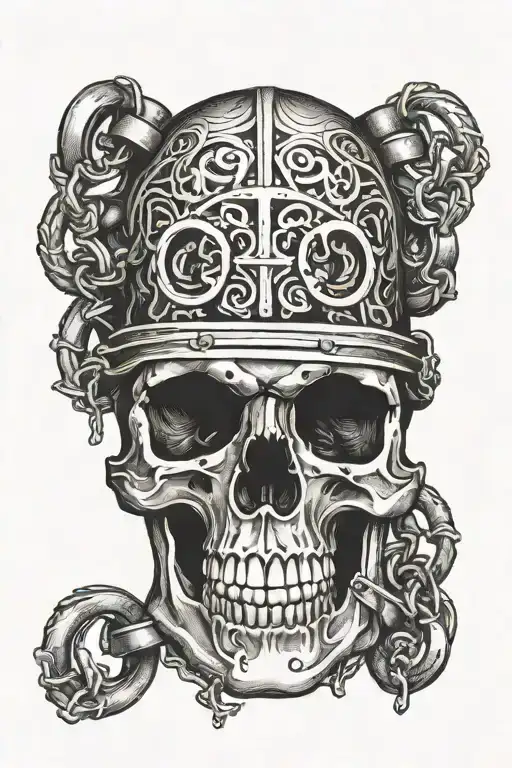 Skull And Old Fashioned Shackles