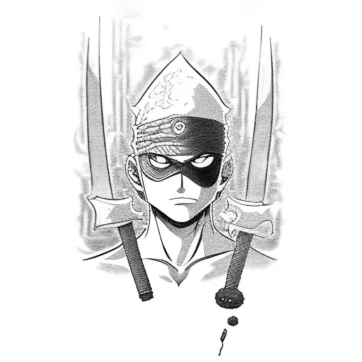 Roronoa Zoro Character In A Video Game Setting