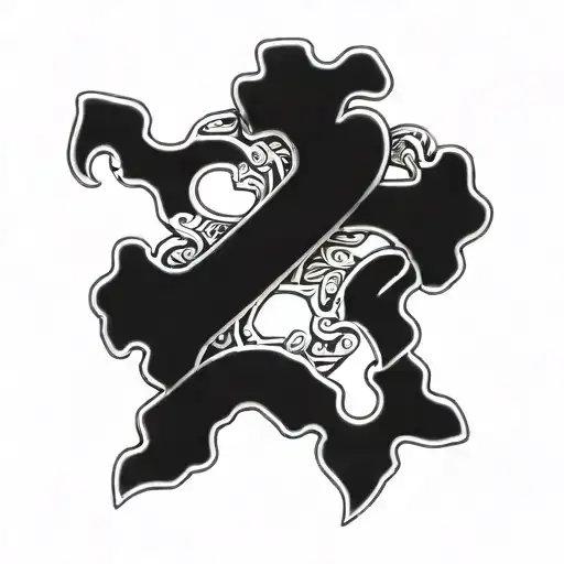 4 Puzzle Pieces Forming The Symbol Of Infinity Symbol Intertwined