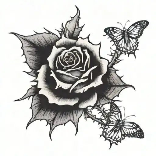 Rose With Spines Memento Mori Letter