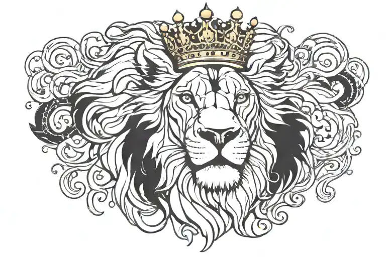 Create A Tattoo Of A Lion With A Crown To Represent Loyalty And Leadership In The Business World