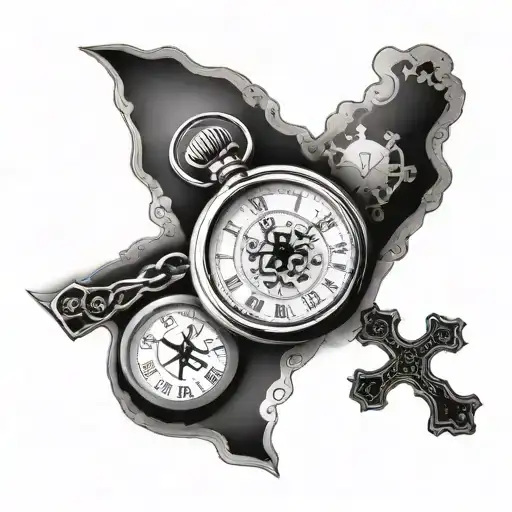 Pocket Clock And Cross