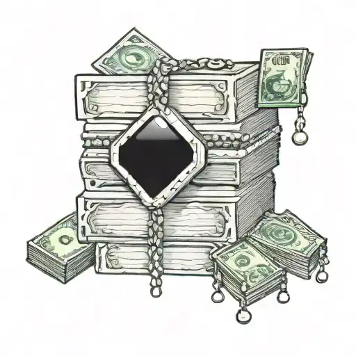 A Stack Of Money With Luxurious Jewels Dripping Off Of It