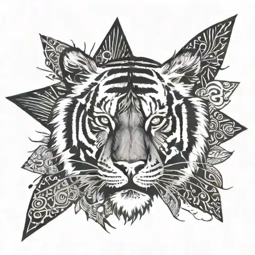 Tiger And Five Pointed Star
