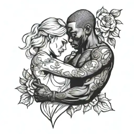 Interracial Love With One Black Male And One White Blond Female