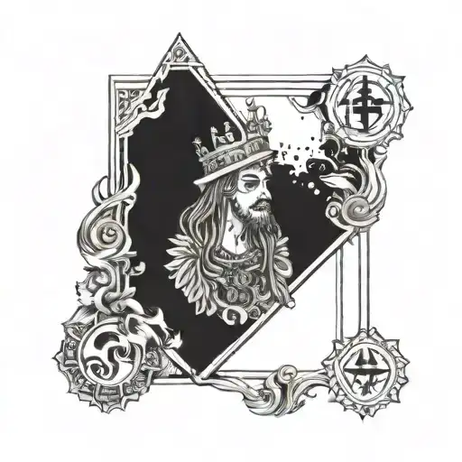 A Tarot Card Design Featuring A Gay Icon In A Grunge Edgy Style