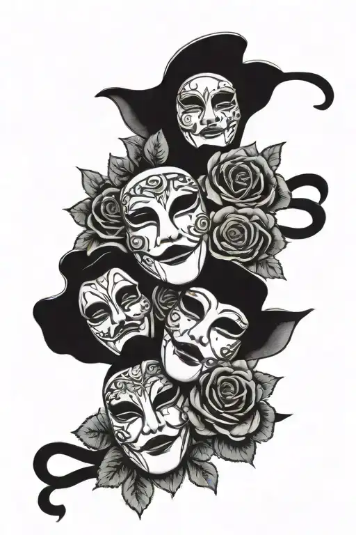 Money Roses Theater Masks