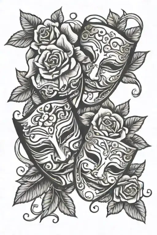 Money Roses Theater Masks