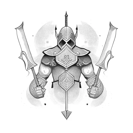 Stickman With Sword And Shield