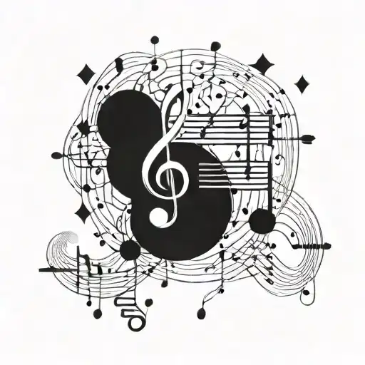 Serotonin Molecule With Music Notes