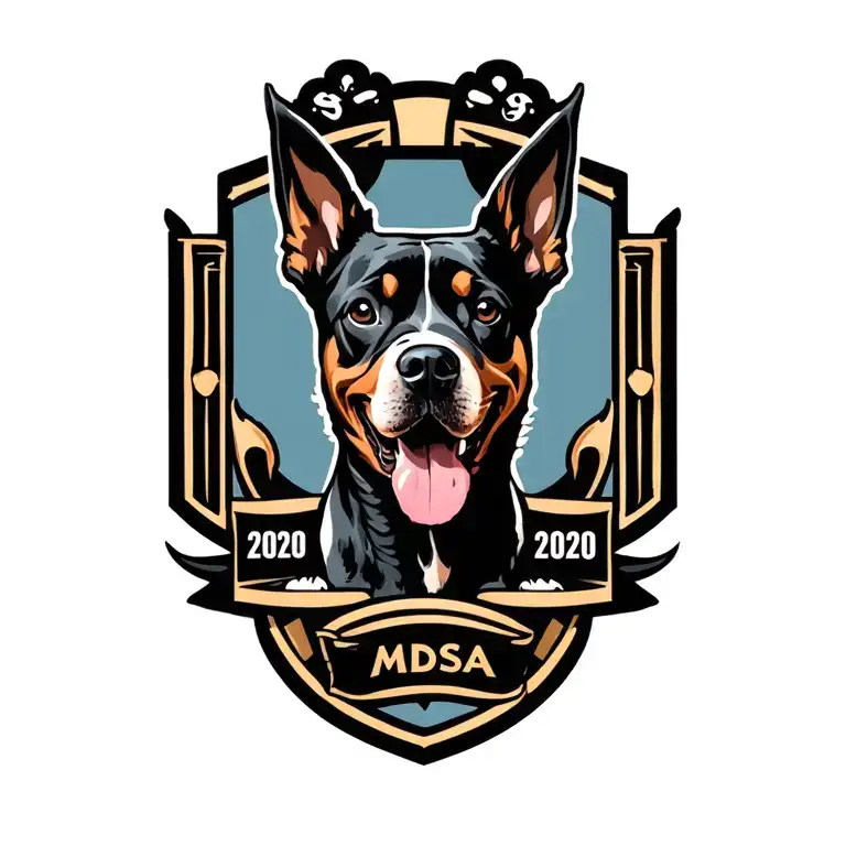 Family Crest Incorporating A Dog And The Family Name Mdsa And Year 2020