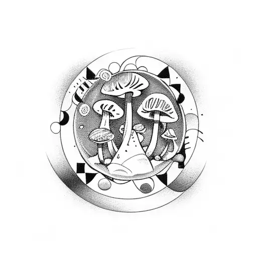 Mushrooms In A Circle For Around The Knee