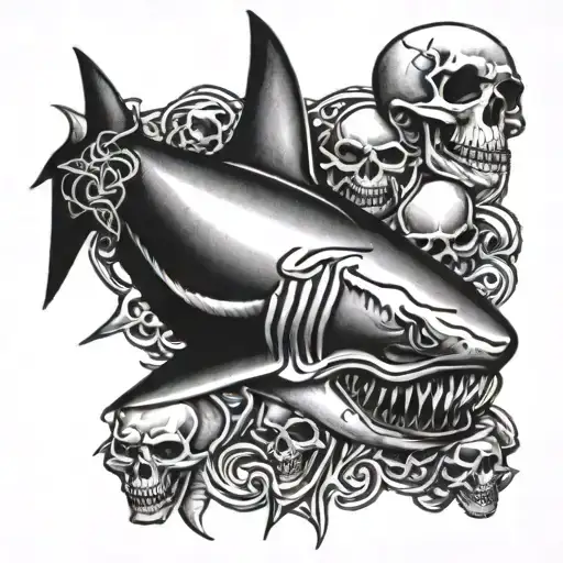 Shark And Skulls