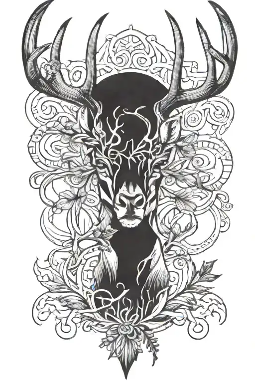 Deer Head And Antlers