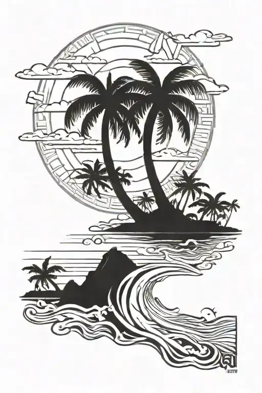 Palm Trees Sunset Beach Filipino Themed And Catholic Accents