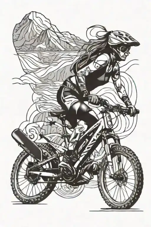 Girly Mountain Biker Wearing Bikini