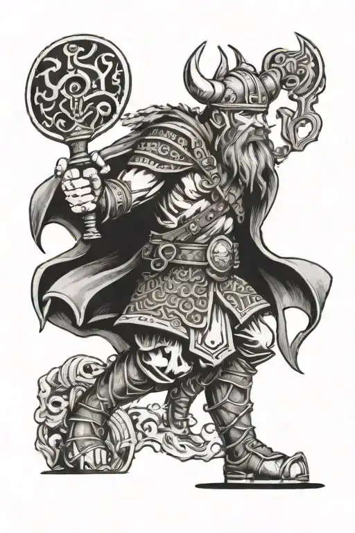 Viking Warrior Wielding