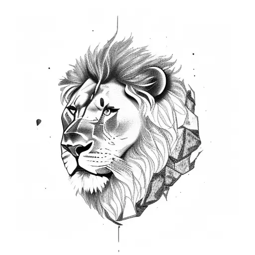 Broken Statue Head With Lion