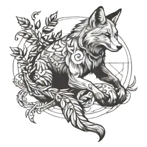 A Fox Leading The Greek Titan Atlas Holding An Olive Branch