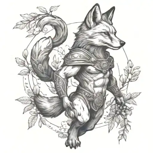 A Fox Leading The Greek Titan Atlas Holding An Olive Branch