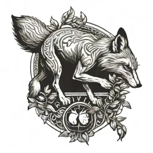 A Fox Leading The Greek Titan Atlas Holding An Olive Branch