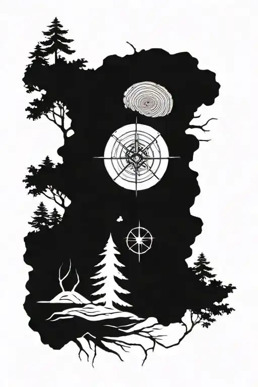 Tree Ring Bark Compass