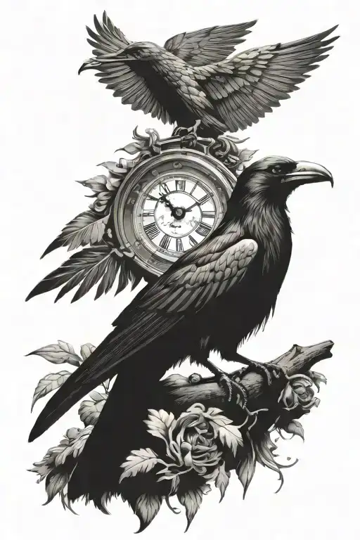 Roman Clock With A Crow On Gladiator