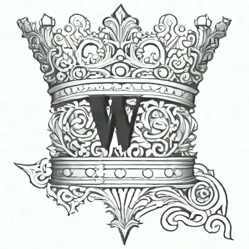 Capital B And W Stacked Together With The W Making A Crown