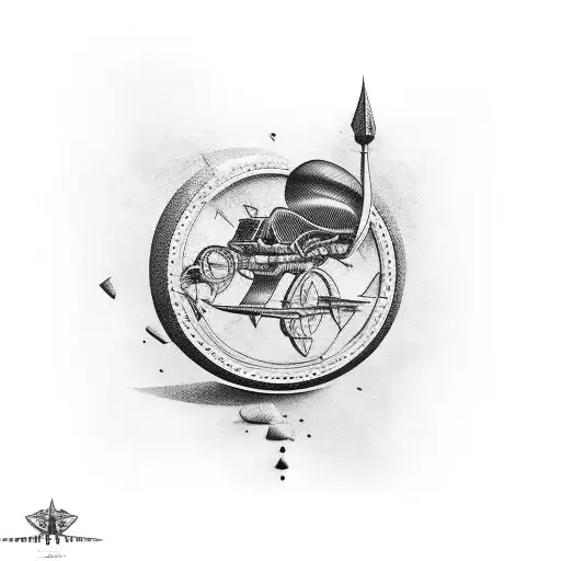 Old School Car With Background Shading