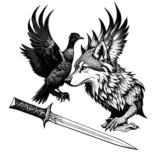 Birds And Lone Wolf And Sword