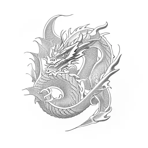 Dragon Avec Des Roses