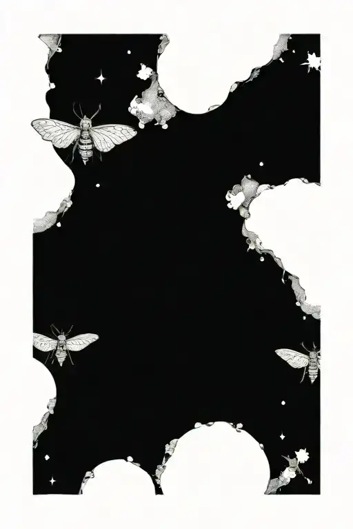 A Cosmic Scene With Planets And Stars Intertwined With One Intricate Medium Deaths Head Moth