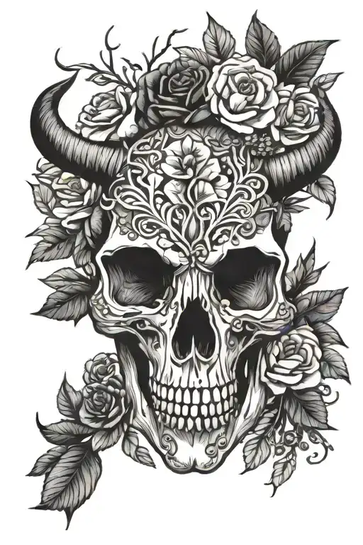 Impala Skull With Fall Florals