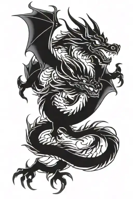 Dragon And Flames Coming