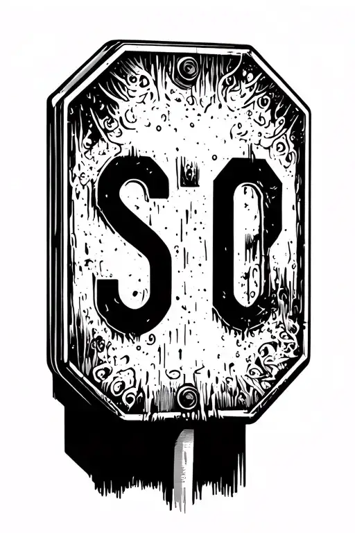 Stop Sign Incorporated In The Hood