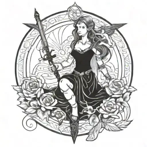 Woman With Sword And Libra