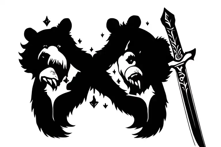Sword And Bear Holding