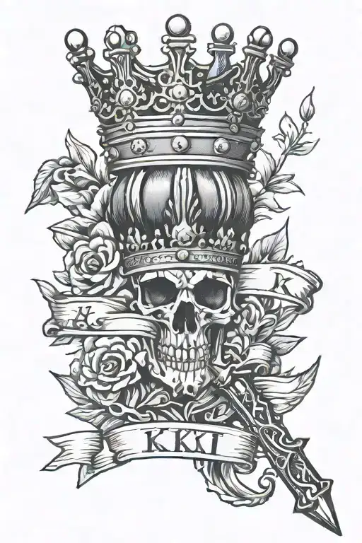 A Crown And A Dagger With The Name Kiki On It