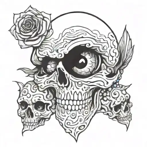 Eyes And Skull Wearing