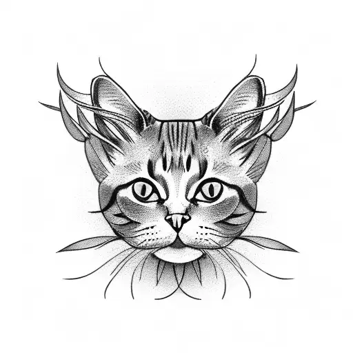 Cat And Flowers Spine