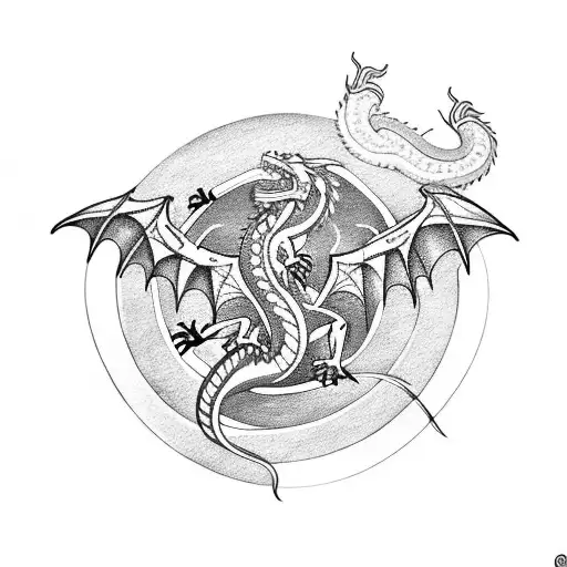 Dragon With Vegvisir