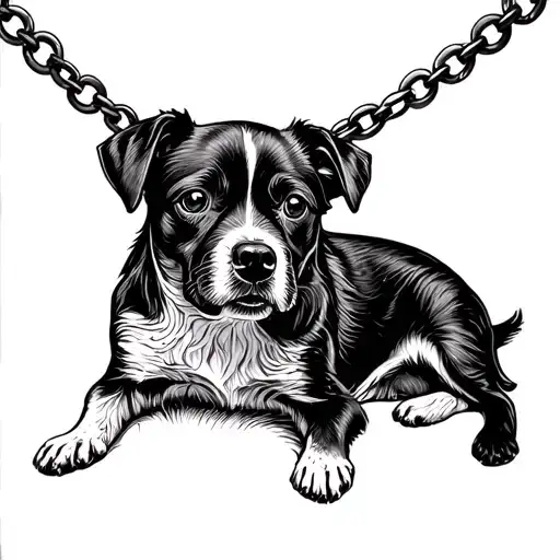 Dog Necklace With The Dog In Shade