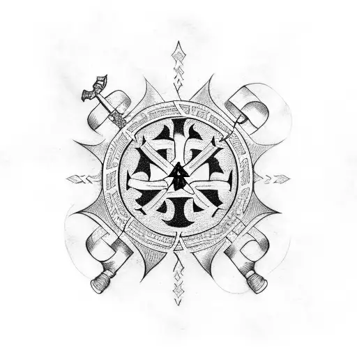 Vegvisir And Sword