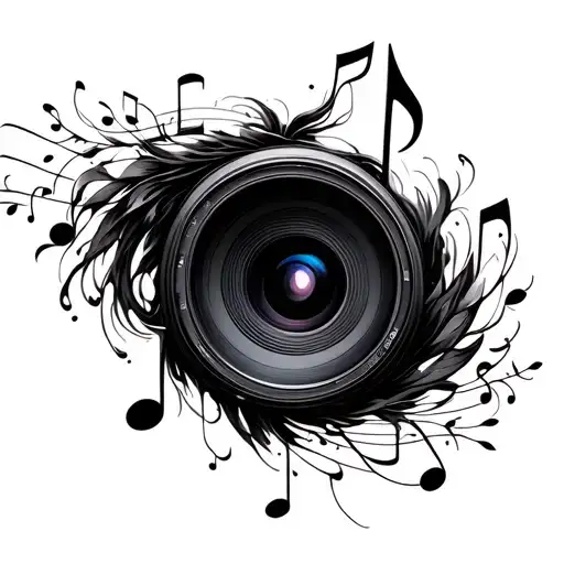 A Camera Lens Morphing Into A Musical Note